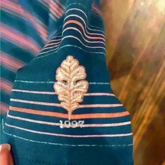 Men’s Under Armour Green Striped Heat Gear Polo Sz Large - Picture 6 of 6